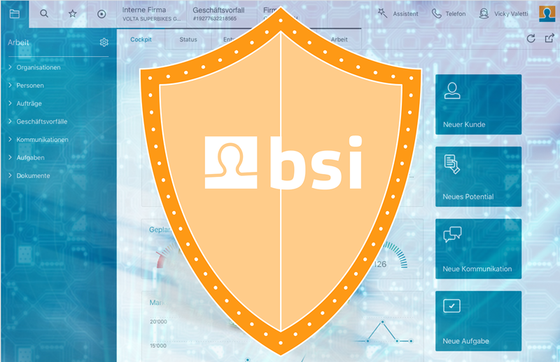 Shield with BSi inscription symbolic for security